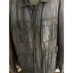 VINTAGE Cortefiel de Espana-Brown Leather Jacket Bomber 44